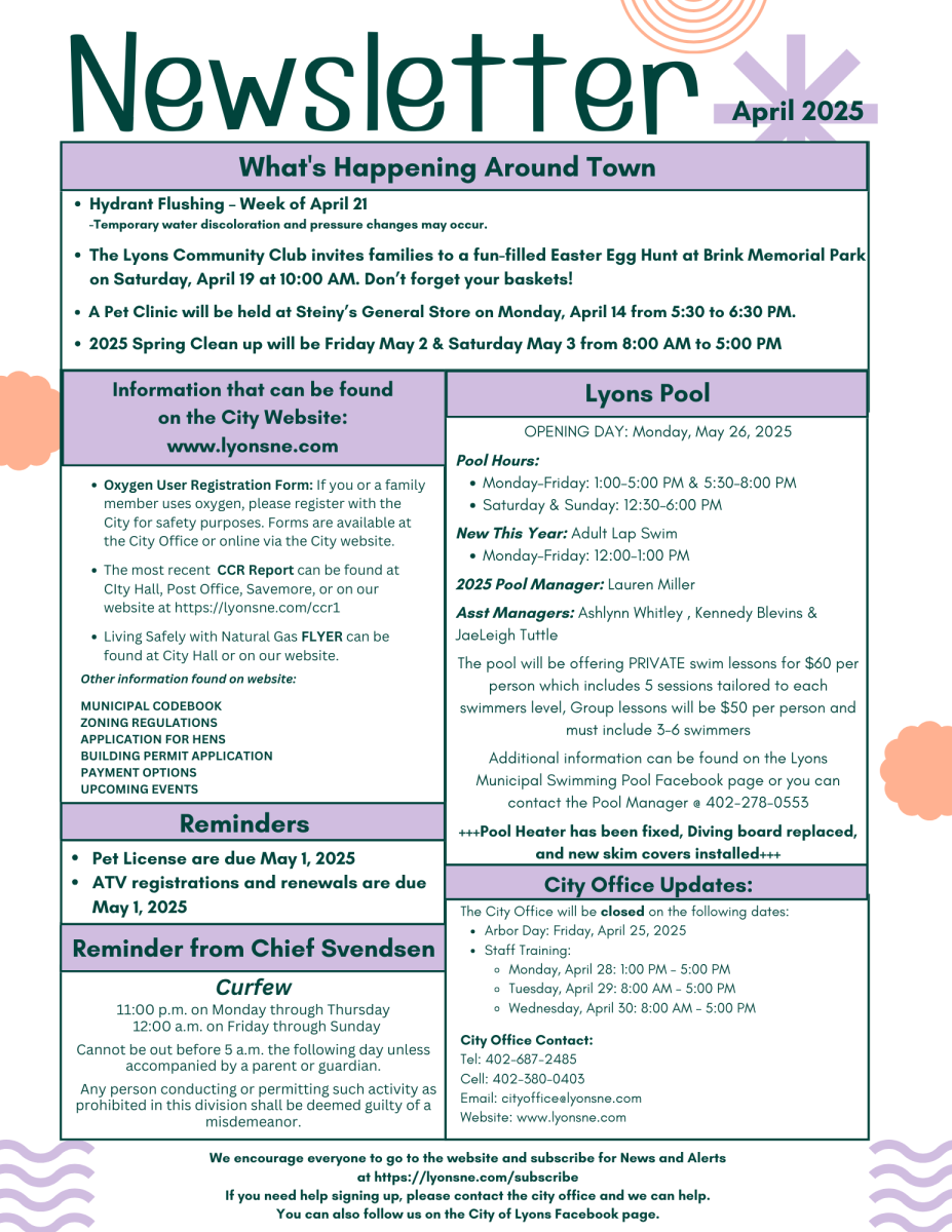 NEWSLETTER APRIL 2025